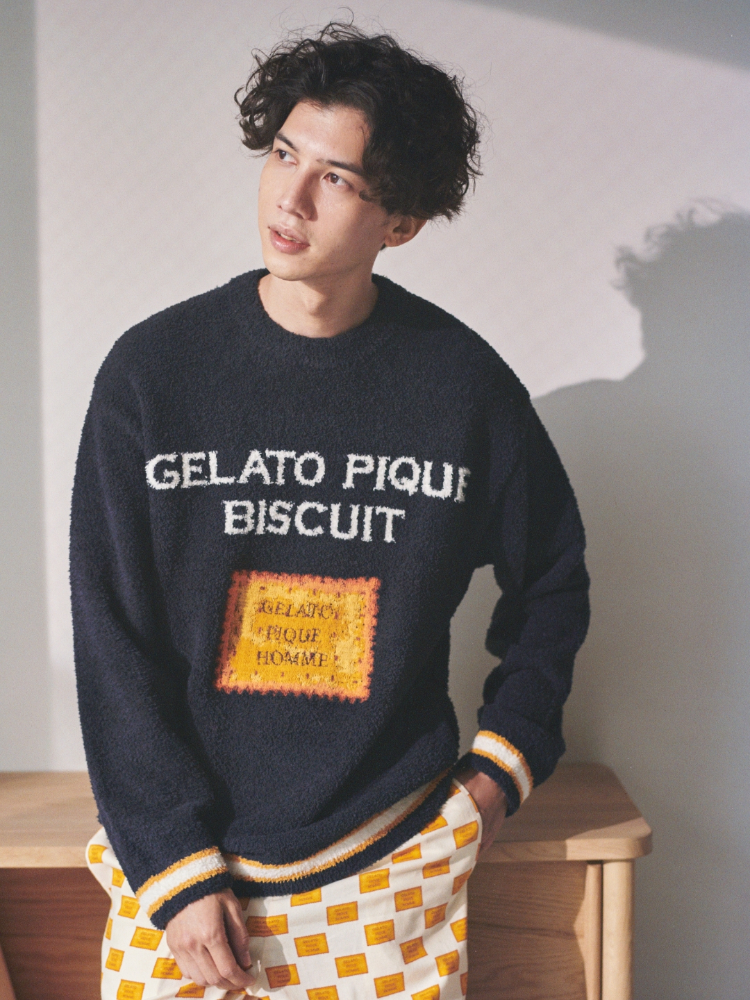 新品タグ付き　ジェラートピケ ビスケット　ビスケット柄　上下　ベージュ BISCUIT MOTIF │ GELATO PIQUE HOMME（ジェラートピケ オム