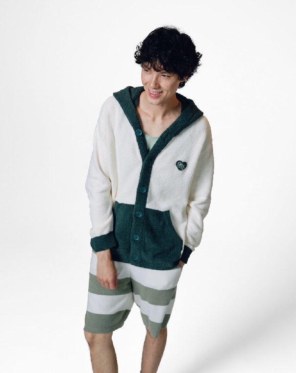 【HOMME】エアリーモカレッジ＆スムーズィーliteクール2ボーダーのコーディネート
