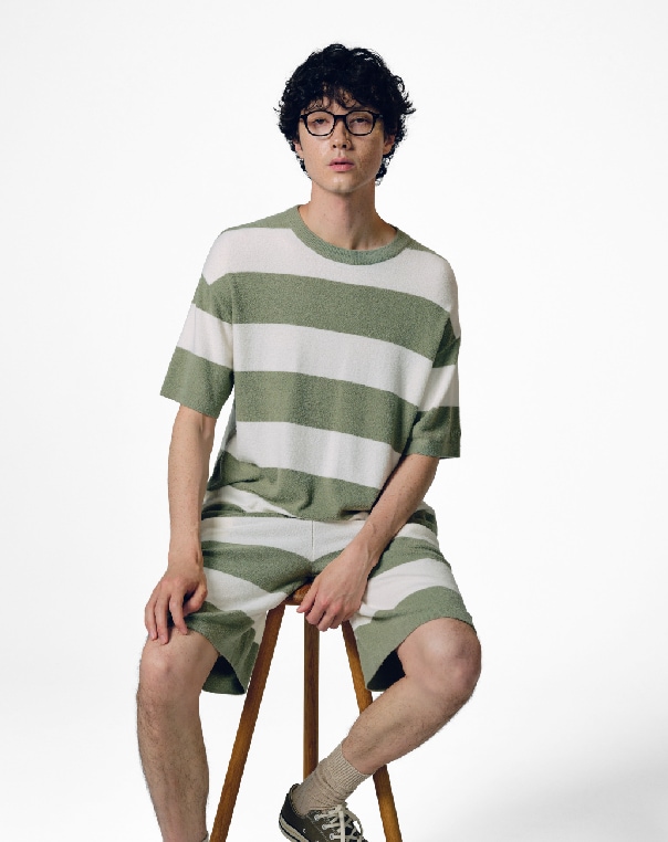 【HOMME】スムーズィーliteクール2ボーダーのコーディネート