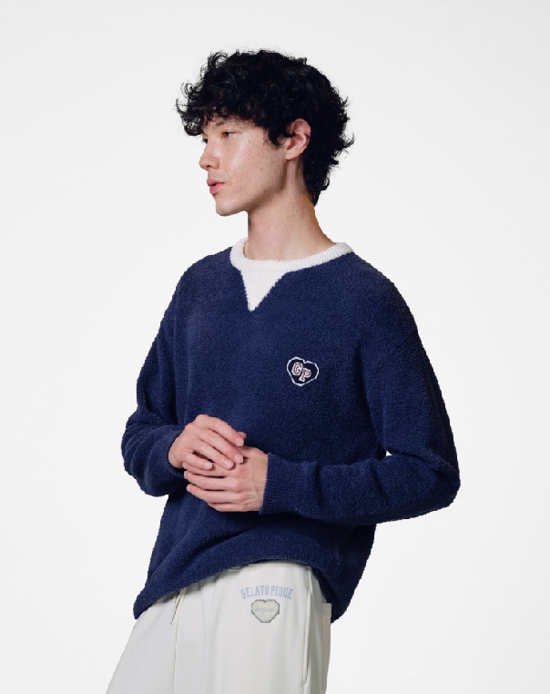 【HOMME】エアリーモカレッジ＆ハートロゴ裏毛のコーディネート