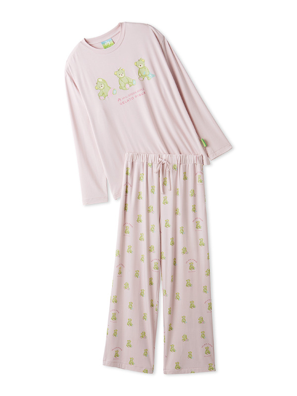 Mrs. GREEN APPLE ワンポイントロンT&ロングパンツセット（ピンク）