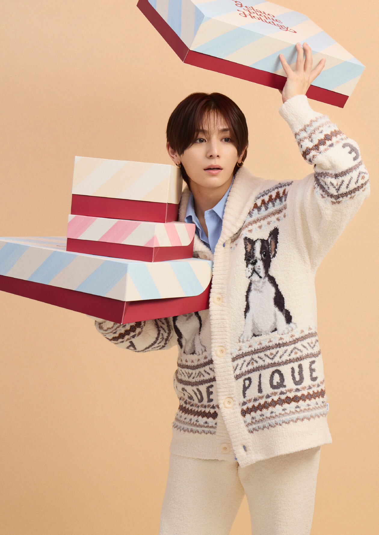 fair isle seriesを着用する山田涼介さん