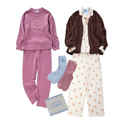 バレンタインコレクション アランカーディガン 総柄シャツ 総柄ロングパンツ アランプルオーバー アランロングパンツ