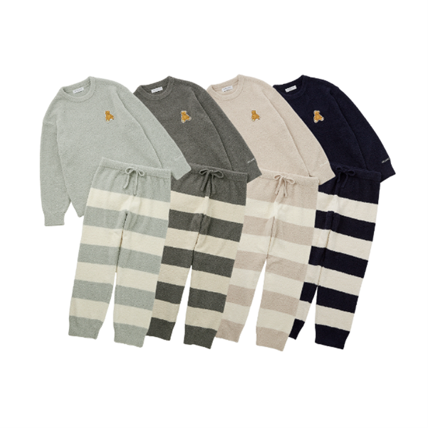 バレンタインコレクション ベビモコベアワンポイントプルオーバー＆ロングパンツセット 